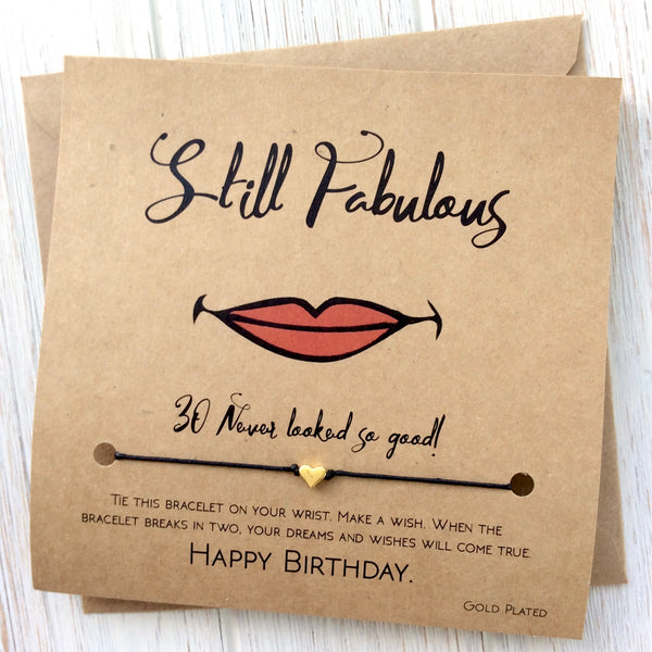 30th Birthday Card - Wish Bracelet