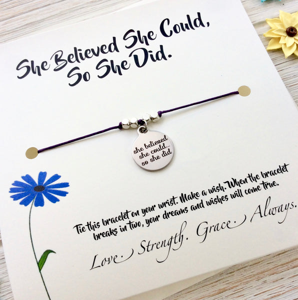 She Believed She Could So She Did Wish - Cream Card