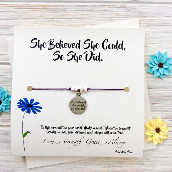 She Believed She Could So She Did Wish - Cream Card