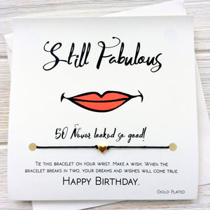 50th Birthday Card - Wish Bracelet